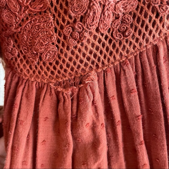 Free People Sugarpie Mini Cinnamon Swiss Dot V-neck Dress - Picture 9 of 15